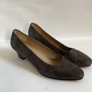 Salvatore Ferragamo Speckled Leather Block Heel shoes